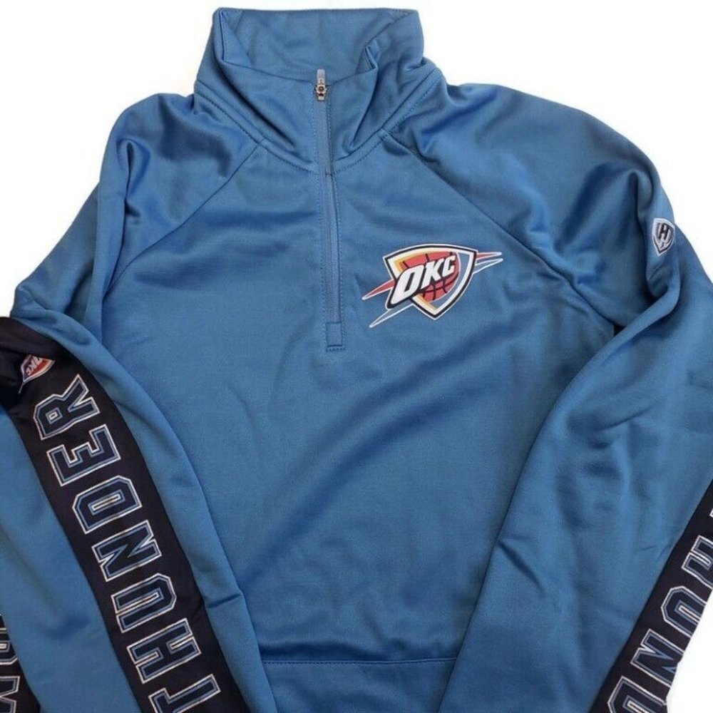 NBA Oklahoma City Thunder Hands High MVP Quarter Zip Pullover Womens S Blue